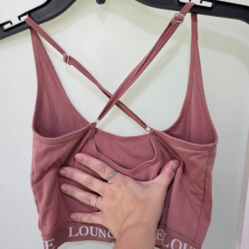 Lounge Women’s 3-Piece Set – Pink Bralette, Cropped Crewneck Sweatshirt & Sweatp - Picture 2 of 15